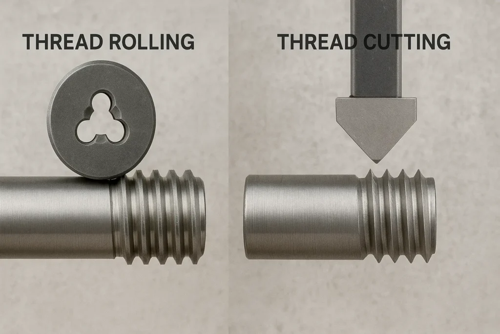 Threaded rolling vs threaded cutting